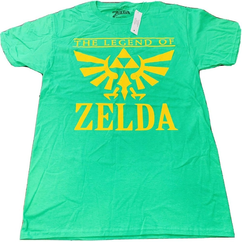 Legend of Zelda Mens Medium T-Shirt - Distressed  Winged  Triforce Yellow Print